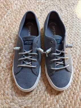 Sperry Gray Felt Wool Memory Foam Casual Sneakers Shoes Women’s Size 7